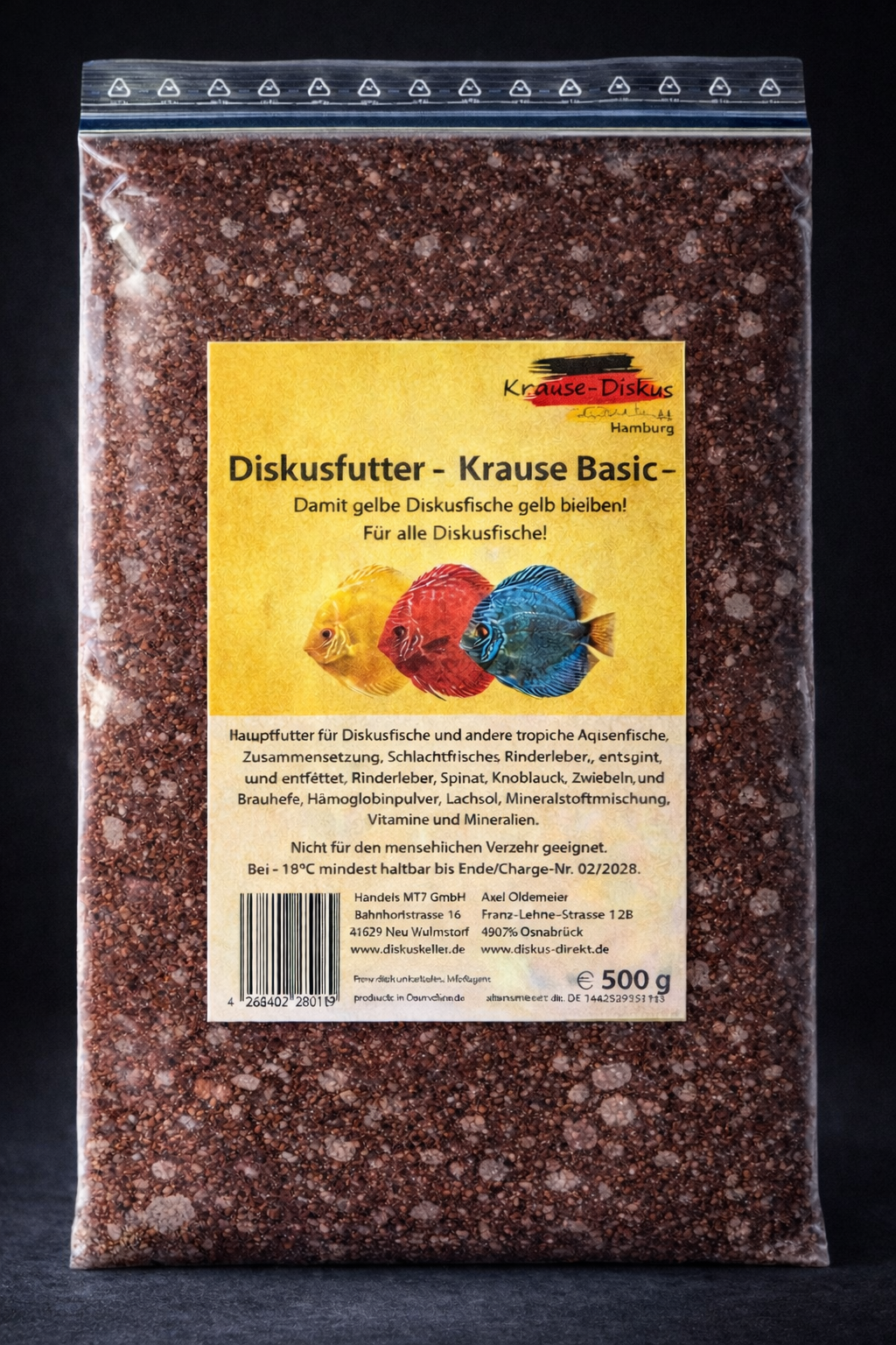 10 Tafeln Krause Diskusfutter Basic Sparpaket : damit gelbe Diskusfische gelb bleiben: 10x 500g Flachtafel
