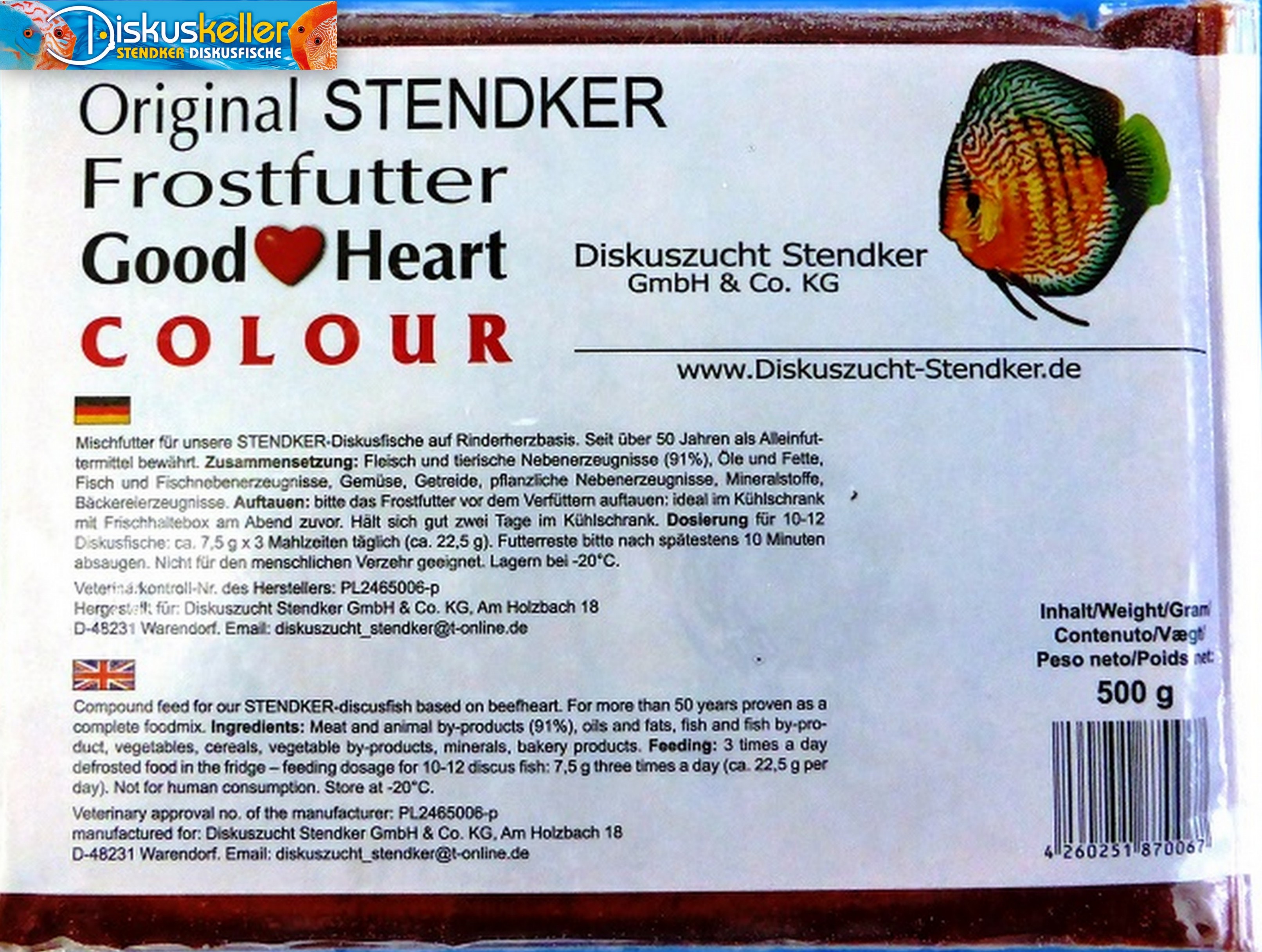 10 x Stendker GoodHeart COLOUR Diskusfutter: 500g Flachtafel Sparpaket