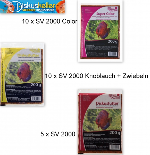 25 x SV 2000 (10 x Color / 10 x Knoblauch/Zwiebel 5 x normal) á 200g Flachtafel Sparpaket