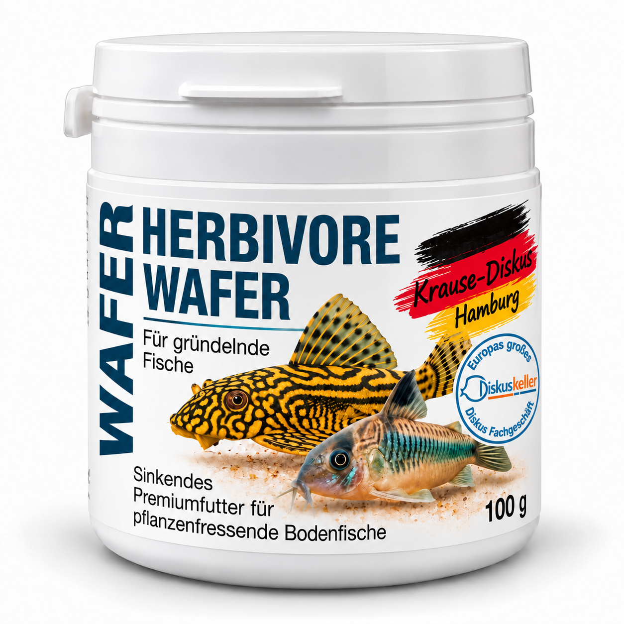 Krause Welsfutter 100g - herbivore Wafer Futter Tabletten