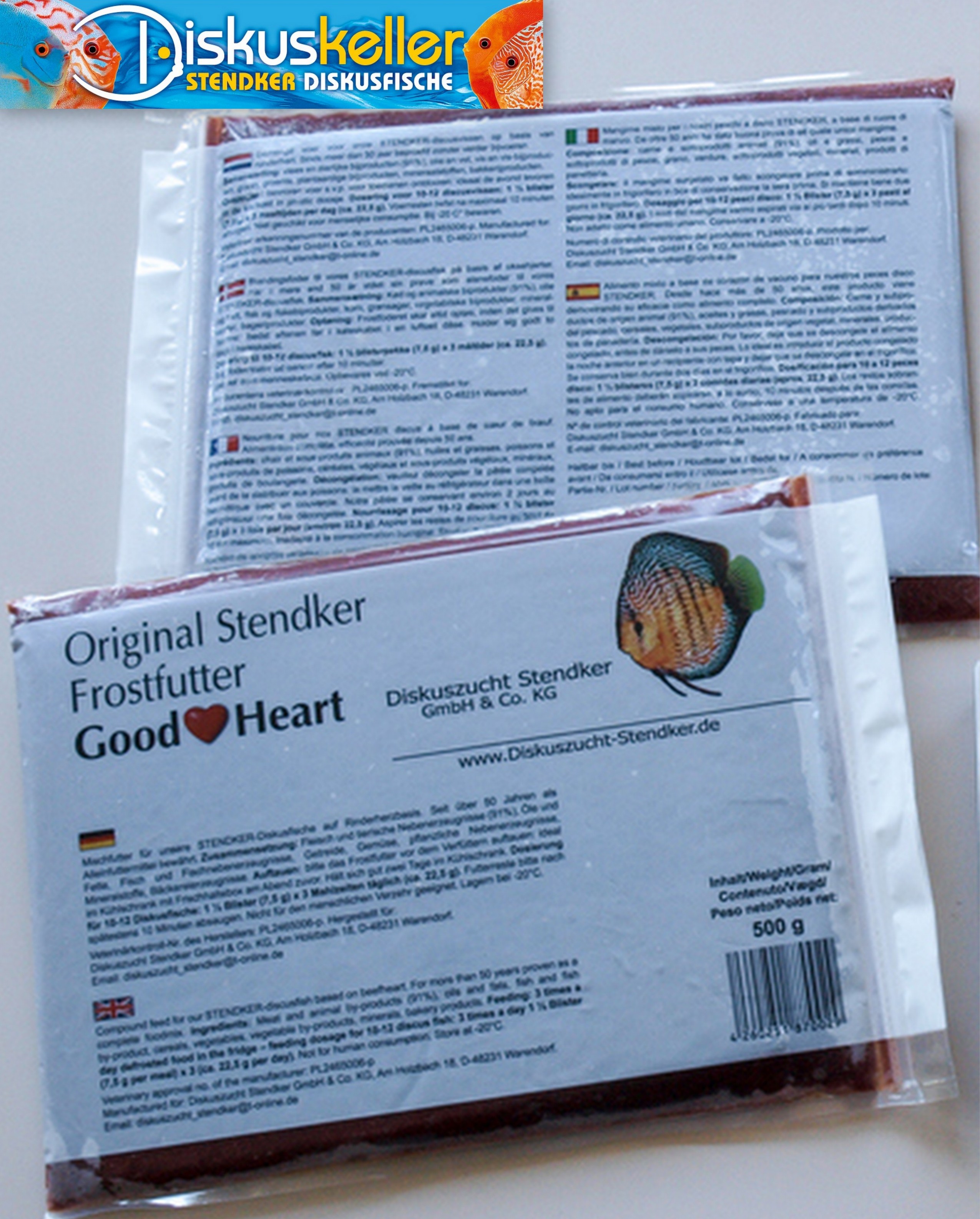 10 x Stendker GoodHeart Diskusfutter: 500g Flachtafel Sparpaket
