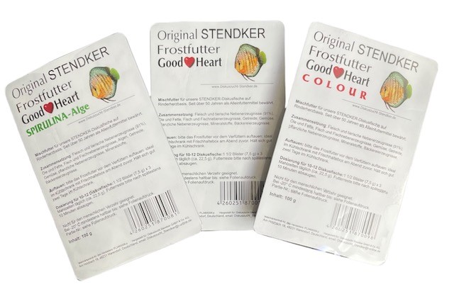 51 x Stendker GoodHeart MIX (normal/COLOUR/SPIULINA) Diskusfutter: 100g Blister Sparpaket